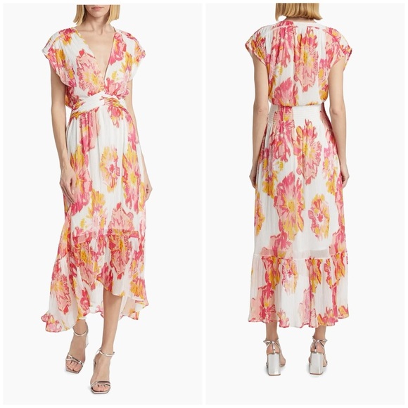 Ramy Brook Rachel Floral Midi-Dress M - Picture 1 of 11